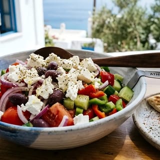 GREEK VILLAGE SALAD HORIATIKI” (No Lettuce)