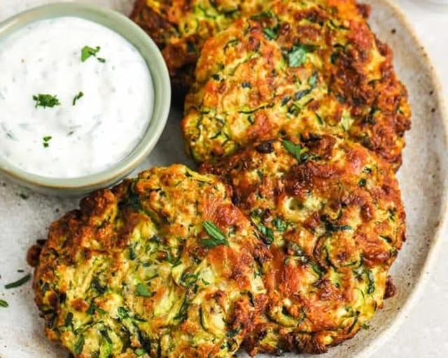 ZUCCHINI FRITTERS.