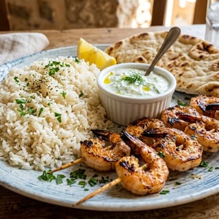 SHRIMP SOUVLAKI ENTREE