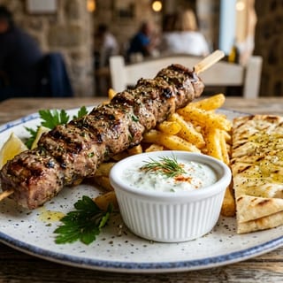 LAMB SOUVLAKI LUNCH