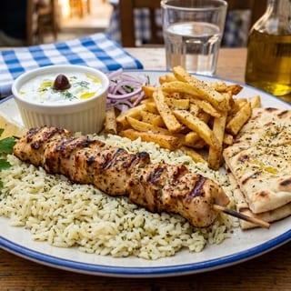 CHICKEN SOUVLAKI LUNCH