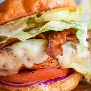 Chicken Sandwich On The Bun With Fries