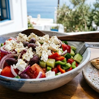 GREEK VILLAGE SALAD HORIATIKI” (No Lettuce)
